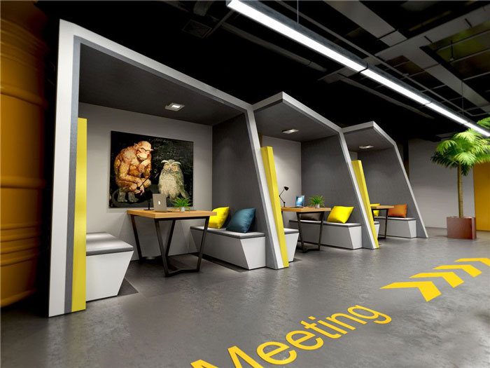loft風(fēng)格辦公室裝修洽談區(qū)裝修效果圖